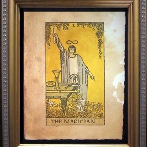 The Magician Tarot Card Art Print Tea Stained